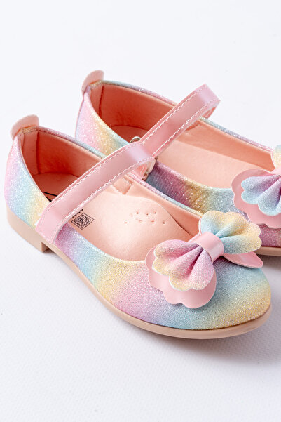 p papuccum ortopedi çocuk ayakkabıları Girl's Rainbow Non-Slip Sole Ballerinas