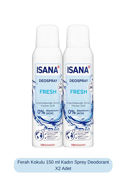 ISANA Ferah Kokulu 150 ml Kadın Sprey Deodorant X2 Adet