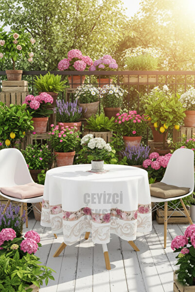 Çt Çeyizci Tekstil Ψηφιακό τυπωμένο στρογγυλό τραπεζομάντιλο