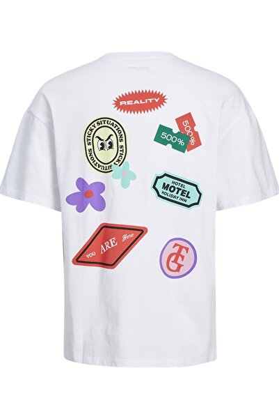 Jack & Jones JACK&JONES JORDECAL TEE SS CREW ΛΑΙΜΟΣ TG LN 12254175   ΛΕΥΚΟ