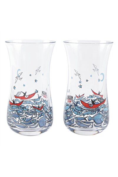 Anason İşleri طقم كؤوس راقي للنبيذ بتصميم حورية البحر مكون من قطعتين