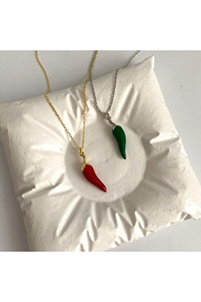 Wind Silver Kımızı Biber Kolye 925 Ayar