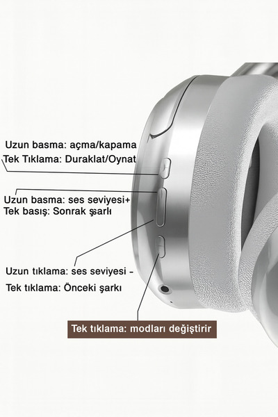Tech&bello accessories Kablosuz Kulaküstü Bluetooth Kulaklık Stereo-Mikrofon-aux HK-033