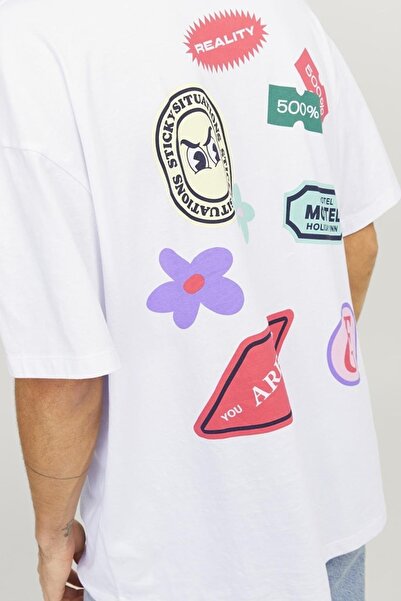 Jack & Jones JACK&JONES JORDECAL TEE SS CREW ΛΑΙΜΟΣ TG LN 12254175   ΛΕΥΚΟ