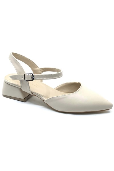 KCMN حذاء باليه نسائي بكعب قصير من فيليس باللون البني