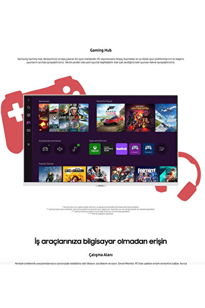 Samsung M5 27" Wi-Fi Akıllı Tv-Monitör 4ms 60Hz 1920 x 1080 Fullhd Premium Smart Monitör