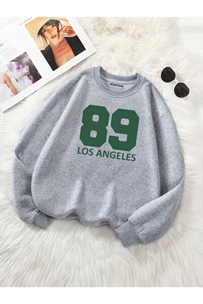 DM DOLCE MORE Hanorac oversize unisex cu decolteu rotund, cu 3 fire, din bumb...