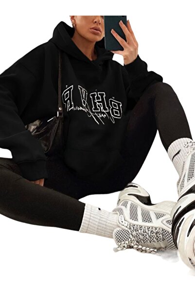 DM DOLCE MORE سترة بقلنسوة مطبوعة للجنسين من القطن الممشط بثلاث خيوط