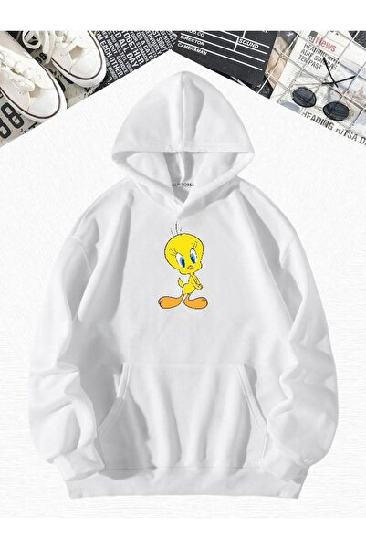 DM DOLCE MORE Hanorac supradimensionat cu glugă, cu 3 fire din bumbac pieptăn...