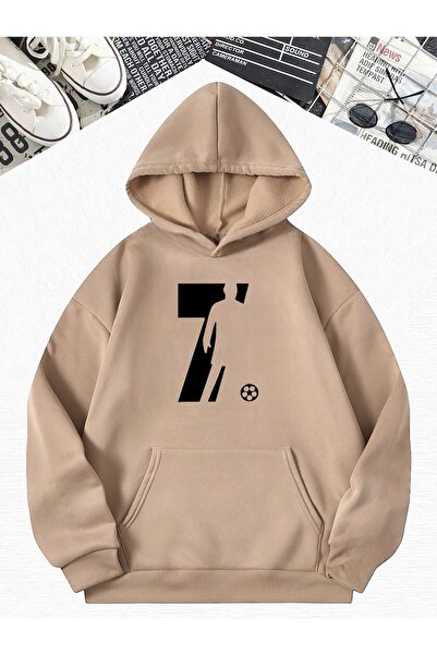 DM DOLCE MORE Hanorac supradimensionat din bumbac pieptănat cu 3 fire, bej, c...