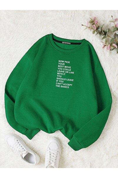 DM DOLCE MORE سترة رياضية فضفاضة بياقة دائرية للجنسين مطبوعة بـ 3 خيوط من الق...