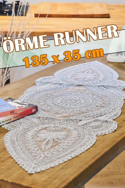 Dantelux Виенски плетен килим (135x35 cm) - Сив