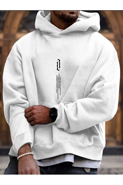 DM DOLCE MORE سويت شيرت كبير الحجم مطبوع عليه 3 خيوط من القطن الممشط للجنسين