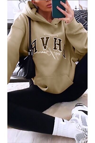 DM DOLCE MORE سويت شيرت مطبوع كبير الحجم للجنسين من القطن الممشط بثلاث خيوط