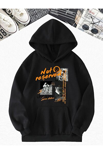 DM DOLCE MORE Hanorac supradimensionat cu glugă, cu 3 fire, din bumbac pieptă...