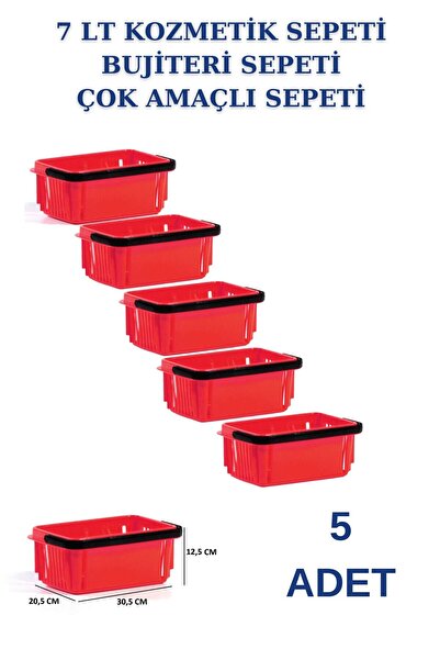 Manken İstanbul 7 Liter Cosmetic Basket - 5 Pieces Bijouterie, Stationery and Hardware Basket