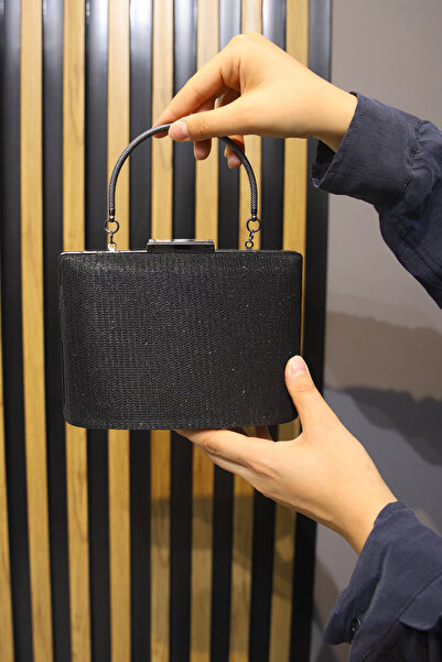 ROZA CANTA Women's Black Silvery Evening Dress Bag