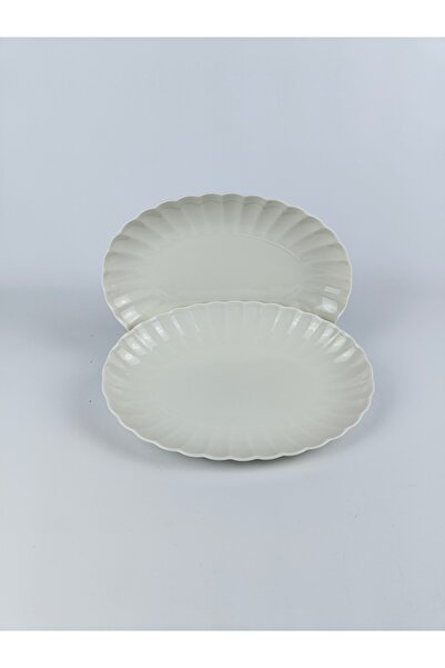 Kütahya Porselen Bone Luz Form 24 cm Kayak Plate 2 Li (with Emblem)