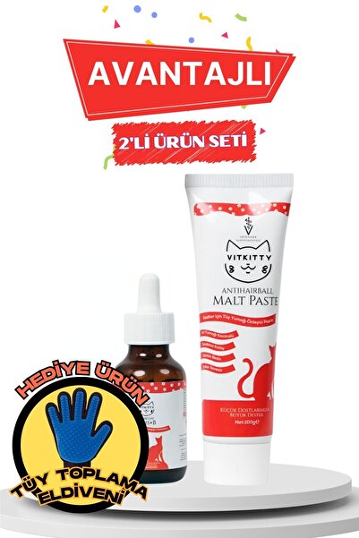 VitKitty Kediler İçin Tüy Yumağı Önleyici Cilt ve Tüy Sağılığını Destekleyici...