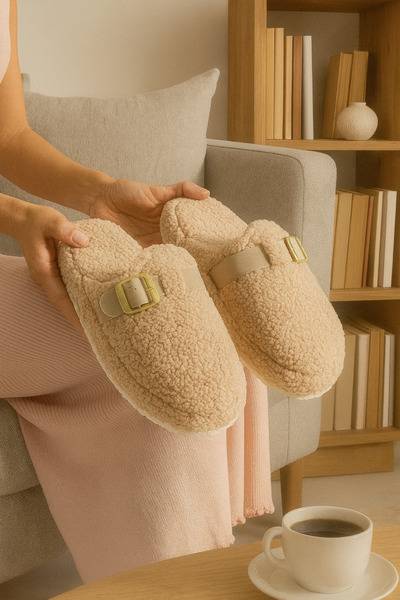 STOCON Buckle Towel Winter Women's House Slippers Dowry Bundle Slippers Winter Slippers Stc1164