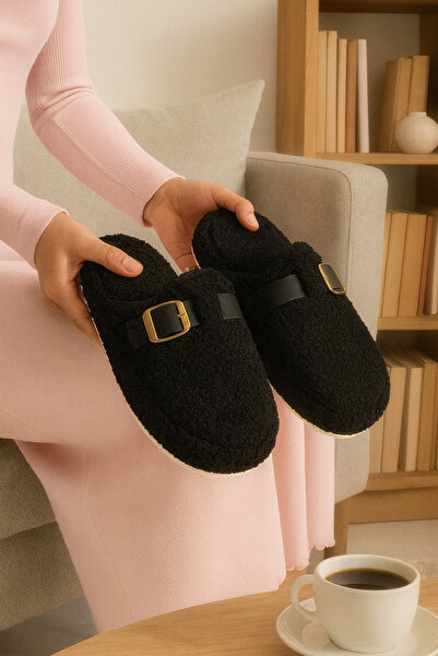 STOCON Buckle Towel Winter Women's House Slippers Dowry Bundle Slippers Winter Slippers Stc1164