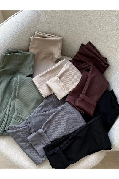 Bled Prémium polár belső, bordázott, bordázott, összegyűjtő interlock téli kötött leggings sötétkék