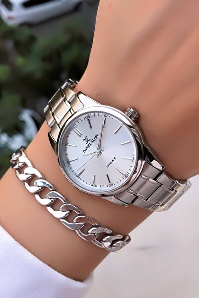 Daniel Klein Original Invoiced 2 Years Warranty 3Atm Waterproof Silver Color Women's Wristwatch with Bracelet Gift