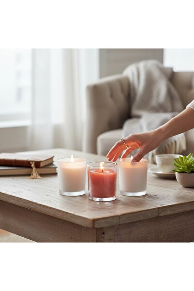 NAİADCOLLECTİONS DOĞAL VANİLYA KOKULU MUM 3 LÜ SET