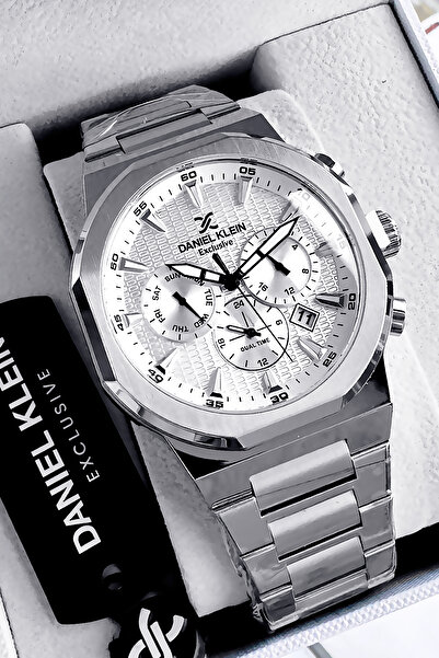 Daniel Klein Exclusive Özel Kutulu Hediyelik Erkek Kol Saati Gümüş Renk Çelik...
