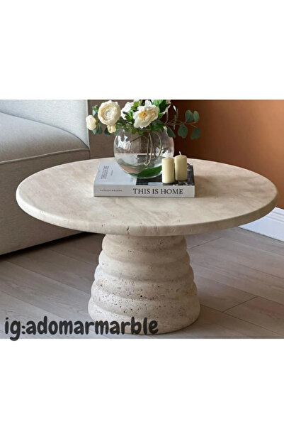adomarmarblehandmadeandluxury ADOMAR Traverten Orta Sehpa, Mermer Orta Sehpa,...