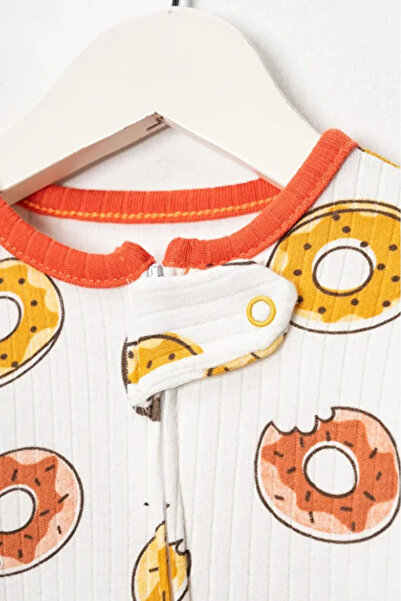 Bamoola for Babies 100% Cotton 9-12-18 Months Colorful Donut 3-Piece Jumpsuit with Cuffs Without Booties (Baby Girl Boy)