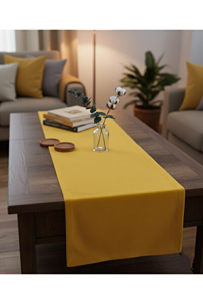 PİKKO HOME سجادة ممر بدون خياطة بملمس مخملي بلون الخردل الأصفر مقاس 40*140 سم