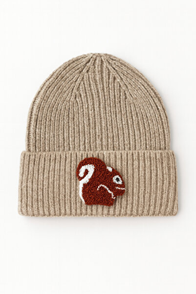 byebruketenci Beretă de lux din lână bej pentru copii și adolescenți - Detali...