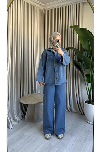 MissPul Tie-Up Shirt Pants Jeans Set