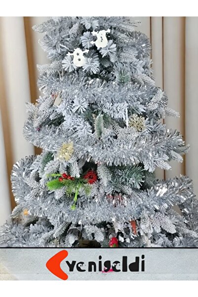 Yenigeldi 1 τεμ. Χριστουγεννιάτικο στολίδι για δέντρο με ασημένια φούντα 1,80 μέτρα