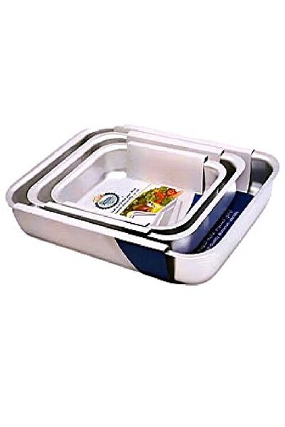 Generic Set of 3 rectangular aluminum baking trays