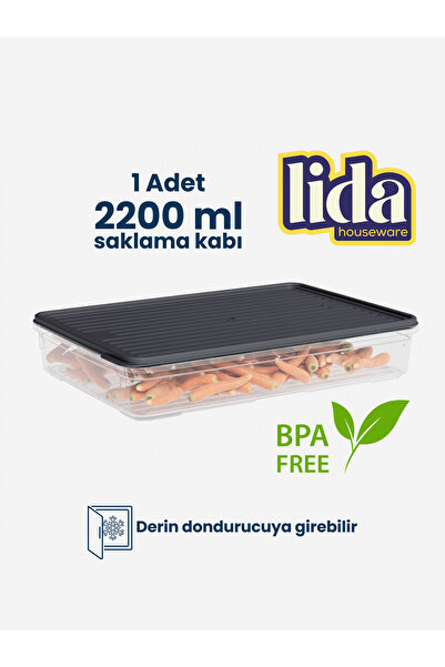 Lida Houseware 2200 ml Smart Plastic Storage Container