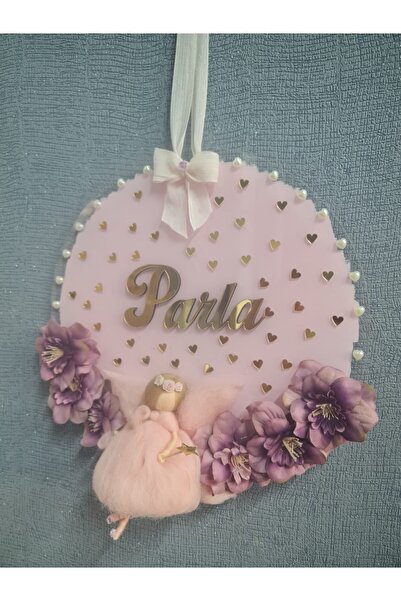 buketiket Peri Kızı Çiçekli Boyalı Pleksi Hastane Yenidoğan Bebek Çocuk Odası Kapı Süsü