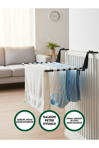 PorBig Portatif 55 Cm Kurutmalık Balkon, Petek, Pencere Uyumlu Ayarlanabilir, Taşınabilir Çamaşır Askısı