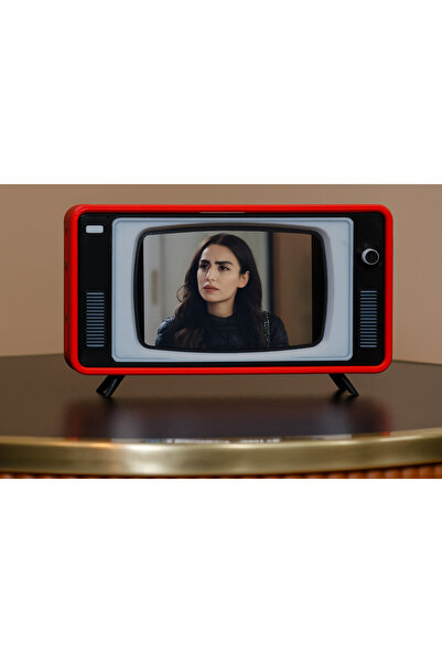 DYN Design Radyo görünümlü retro kırmızı TV Telefon Standı (3D Baskı Ürün)