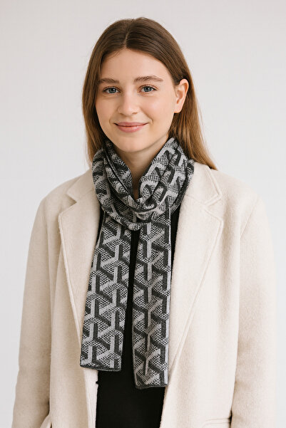 Sebir Moda Eșarfă tricotată cu model în Y