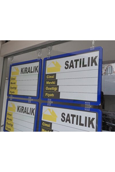 ETİKETLİK FİYATLIK GÖRSEL EMLAK VİTRİN STAND 12AD - GÖRSEL KAĞITLI , KALEM HE...