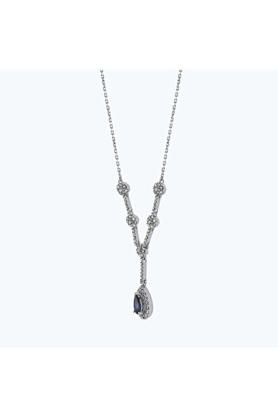 Altınbaş Pırlanta Safir Damla Kolye