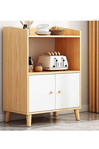 AGD Coffee Cabinet with Open Shelves and 2 Doors for Storage Suitable for Living Room and Office 60*30*82cm