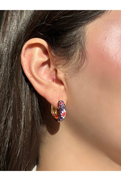 Twinssis Accessories Mineli Daisy Model Hoop Earrings