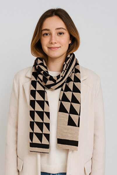 Sebir Moda Tricotaj cu model triunghiular din material subțire Eșarfă