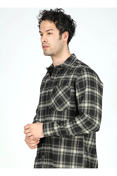 Lee Cooper Ανδρικό πουκάμισο Regular Fit Khaki 251 LCM 241009 JADE KHAKI-BLACK