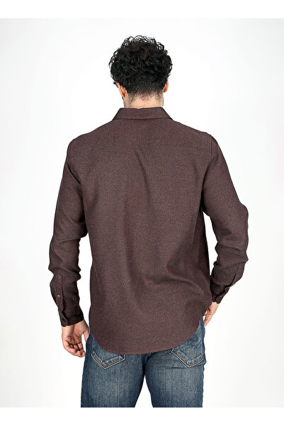 Lee Cooper Ανδρικό πουκάμισο Regular Fit Plum 251 LCM 241006 FRANCIS PLUM