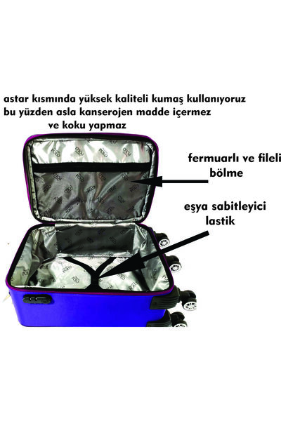 Travel POLO ALFA DİPLOMAT-5 TEKERLİ-ÇOK HAFİF- LÜX KUMAŞ -ORTA BOY VALİZ