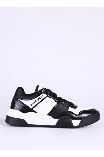 Just Cavalli Beyaz-Siyah Erkek deri Sneaker FONDO STYLE DIS. 1